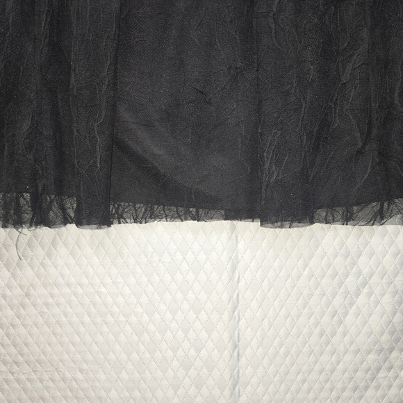 VINTAGE CAROLE LITTLE BLACK MAXI SKIRT TULLE OVERLAY LINED PARTY WOMENS 10 - Picture 5 of 9